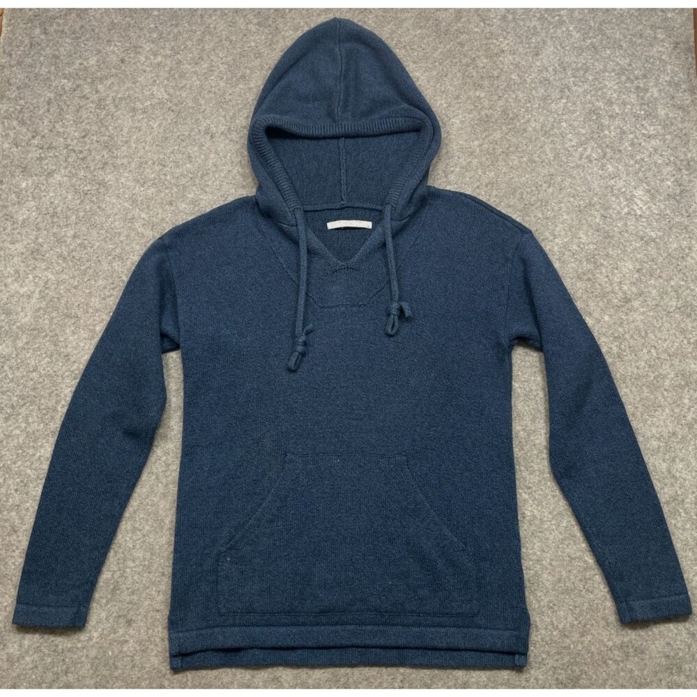 Outerknown Atlantic Organic Cotton Cashmere Blend Hoodie Mens S Blue Sweater